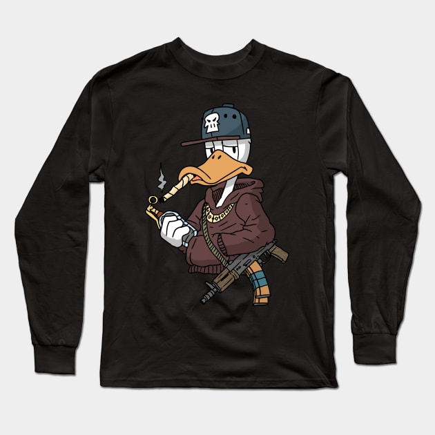 gangsta duck Long Sleeve T-Shirt by JJadx